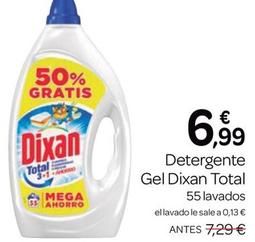 Oferta de Dixan - Detergente Gel Total por 6,99€ en Supermercados El Jamón