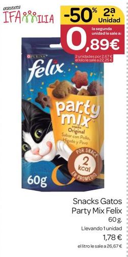 Oferta de Felix - Snacks Gatos Party Mix por 1,78€ en Supermercados El Jamón