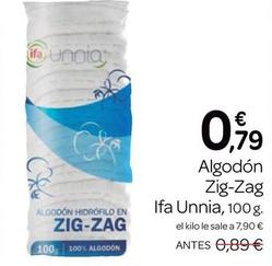 Oferta de Ifa Unnia - Algodon Zig-Zag por 0,79€ en Supermercados El Jamón