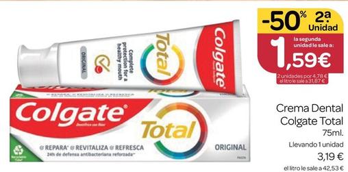 Oferta de Colgate - Crema Dental Total por 3,19€ en Supermercados El Jamón