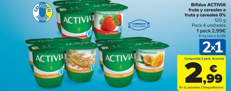 Oferta de Activia - Bifidus Fruta Y Cereales O Fruta Y Cereales 0% por 2,99€ en Carrefour