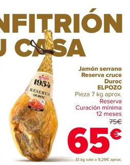 Oferta de Elpozo - Jamón Serrano Reserva Cruce Duroc  por 65€ en Carrefour