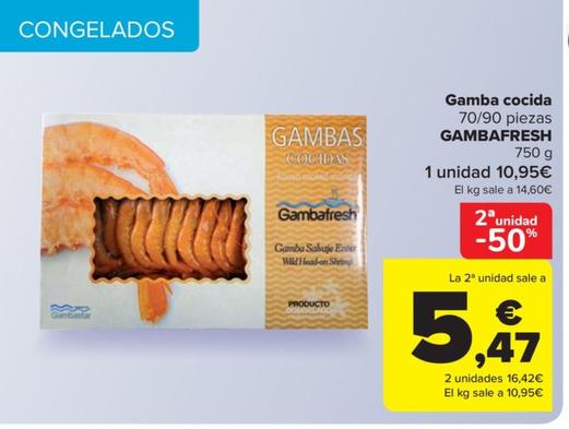 Oferta de Gambafresh - Gamba Cocida 70/90 Piezas por 10,95€ en Carrefour