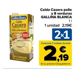 Oferta de Gallina Blanca - Caldo Casero Pollo Y 8 Verduras  por 2,19€ en Carrefour