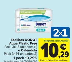 Oferta de Dodot - Toallitas Aqua Plastic Free  por 10,29€ en Carrefour