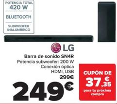 Oferta de Lg - Barra De Sonido SN4R por 249€ en Carrefour
