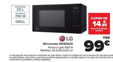 Oferta de Lg - Microondas MH6042D por 99€ en Carrefour