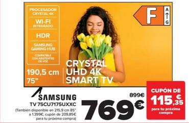 Oferta de Samsung - TV 75CU7175UXXC por 769€ en Carrefour