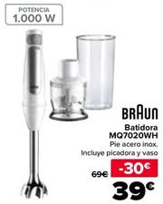 Oferta de Braun - Batidora MQ7020WH por 39€ en Carrefour