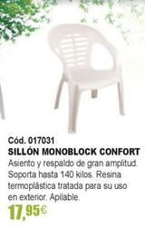 Oferta de Sillón Monoblock Confort por 17,95€ en YMÁS