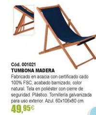 Oferta de Tumbona Madera por 49,95€ en Optimus