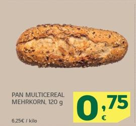 Oferta de Pan Multicereal Meherkorn por 0,75€ en HiperDino