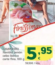 Oferta de Campofrío - Navidul Jamon Cebo Iberico Corte Fino por 5,95€ en HiperDino