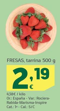 Oferta de Fresas Tarrina por 2,19€ en HiperDino