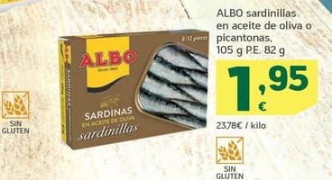 Oferta de Albo - Sardinillas En Aceite De Oliva O Picantonas por 1,95€ en HiperDino