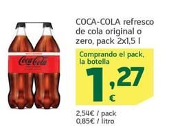 Oferta de Coca-cola - Refresco De Cola Original o Zero por 1,27€ en HiperDino