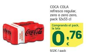 Oferta de Coca-cola - Refresco Regular por 0,76€ en HiperDino