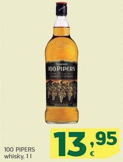 Oferta de 100 Pipers - Whisky por 13,3€ en HiperDino