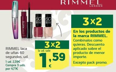 Oferta de Rimmel - Laca De Unas 60 Segundos por 2,39€ en HiperDino