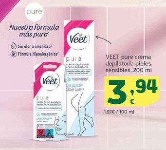 Oferta de Veet - Pure Crema Depilatoria Pieles Sensibles por 3,94€ en HiperDino
