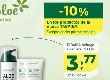 Oferta de Tabaiba - Hidragel Aloe Vera por 3,77€ en HiperDino