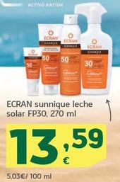 Oferta de Ecran - Sunnique Leche Solar FP30 por 13,59€ en HiperDino