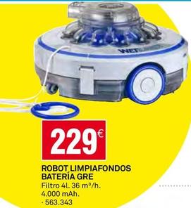 Oferta de Gre - Robot Limpiafondos Batería por 229€ en Bricoking
