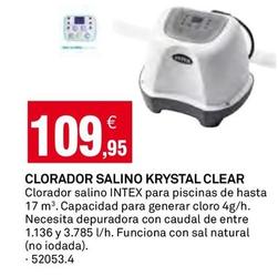 Oferta de Clorador Salino Krystal Clear por 109,95€ en Bricoking