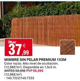 Oferta de Mimbre Sin Pelar Premium 1x3M por 37,99€ en Bricoking