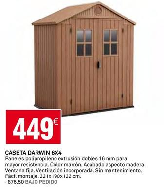 Oferta de Caseta Darwin 6x4 por 449€ en Bricoking