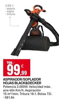 Oferta de Black & Decker - Aspirador/Soplador Hojas  por 99,99€ en Bricoking