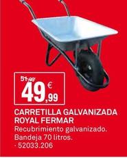 Oferta de Carretilla Galvanizada Royal Fermar por 49,99€ en Bricoking