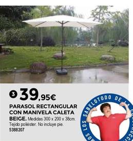 Oferta de Parasol Rectangular Con Manivela Caleta por 39,95€ en BigMat