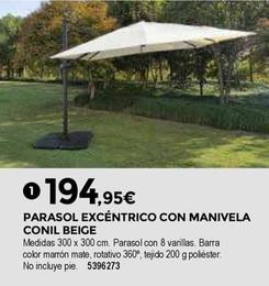 Oferta de Parasol Excéntrico Con Manivela Conil Beige por 194,95€ en BigMat