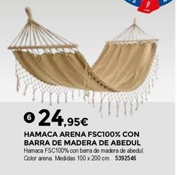 Oferta de Hamaca Arena Fsc100% Con Barra De Madera De Abedul por 24,95€ en BigMat