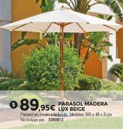 Oferta de Parasol Madera Lux Beige por 89,95€ en BigMat