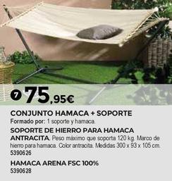 Oferta de Conjunto Hamaca + Soporte por 75,95€ en BigMat