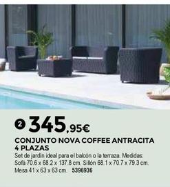Oferta de Bigmat - Conjunto Nova Coffee Antracita 4 Plazas por 345,95€ en BigMat