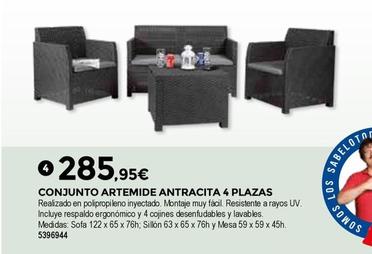 Oferta de Bigmat - Conjunto Artemide Antracita 4 Plazas por 285,95€ en BigMat