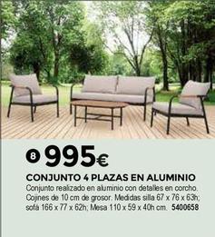 Oferta de Bigmat - Conjunto 4 Plazas En Aluminio por 995€ en BigMat