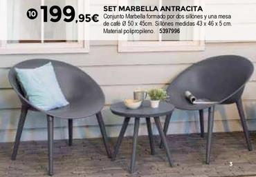 Oferta de Bigmat - Set Marbella Antracita por 199,95€ en BigMat