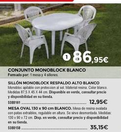 Oferta de Bigmat - Conjunto Monoblock Blanco por 86,95€ en BigMat