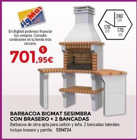 Oferta de Bigmat - Barbacoa Sesimbra Con Brasero + 2 Bancadas por 701,95€ en BigMat