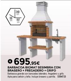 Oferta de Bigmat - Barbacoa Sesimbra Con Brasero + Fregadero + Grifo por 695,95€ en BigMat