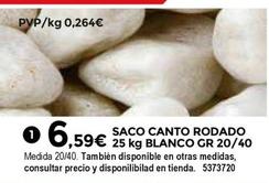 Oferta de Bigmat - Saco Canto Rodado Blanco por 6,59€ en BigMat