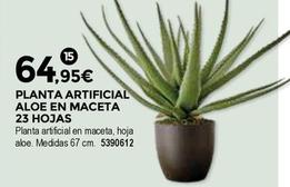 Oferta de Bigmat - Planta Artificial Aloe En Maceta 23 Hojas por 64,95€ en BigMat