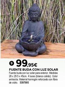 Oferta de Bigmat - Fuente Buda Con Luz Solar por 99,95€ en BigMat
