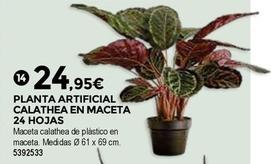 Oferta de Bigmat - Planta Artificial Calathea En Maceta 24 Hojas por 24,95€ en BigMat