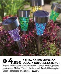Oferta de Bigmat - Baliza De Led Mosaico Solar 4 Colores Exterior por 4,95€ en BigMat