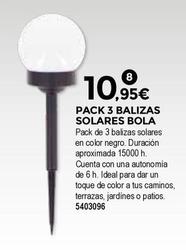 Oferta de Bigmat - Pack 3 Balizas Solares Bola por 10,95€ en BigMat